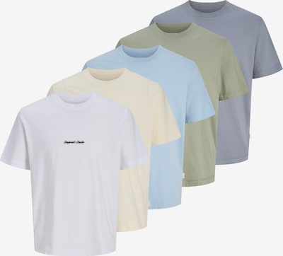Marškinėliai 'JORNorrebro' iš JACK & JONES, spalva – kremo / opalo / šviesiai mėlyna / alyvuogių spalva / balta, Prekių apžvalga