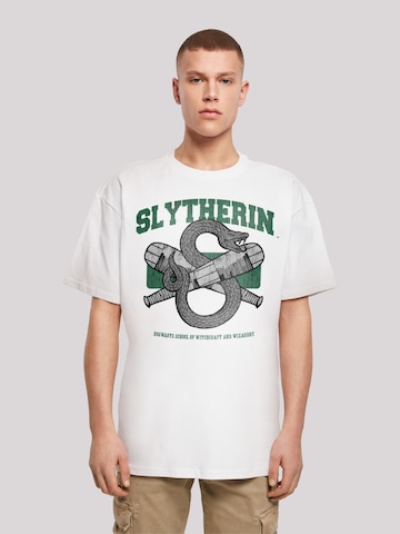 F4NT4STIC Shirt 'Harry Potter Slytherin' in White: front