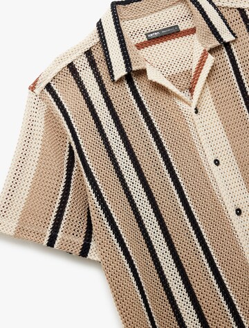 Koton Regular fit Button Up Shirt in Beige