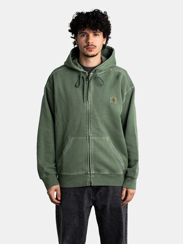 Carhartt WIP Zip-Up Hoodie 'Nelson' in Green: front