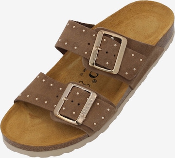 Palado by Sila Sahin Pantoletter 'Samos Glint' i brun: forside