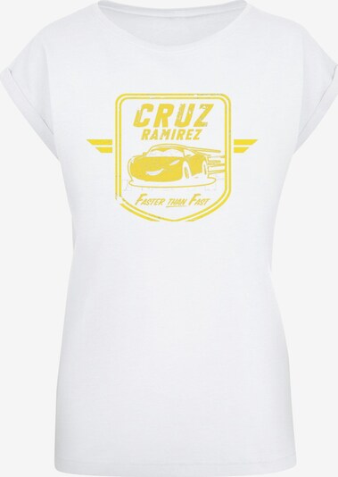 ABSOLUTE CULT T-Shirt 'Cars - Cruz Ramirez Pocket' in gelb / weiß, Produktansicht