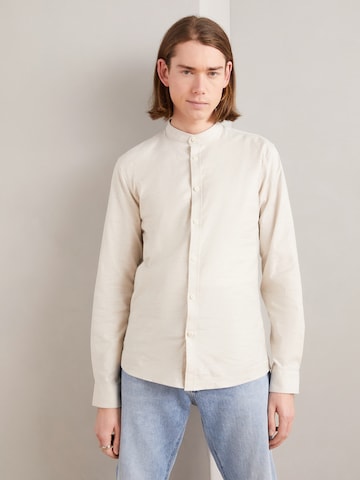 Lindbergh Slim fit Button Up Shirt in Beige: front