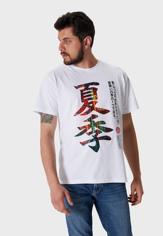 Oldskull Shirt 'Asian Kanji Street' in Wit: voorkant