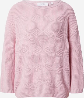 Pullover di comma casual identity in rosa: frontale