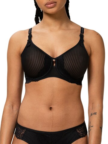 TRIUMPH Bra ' Peony Florale ' in Black: front