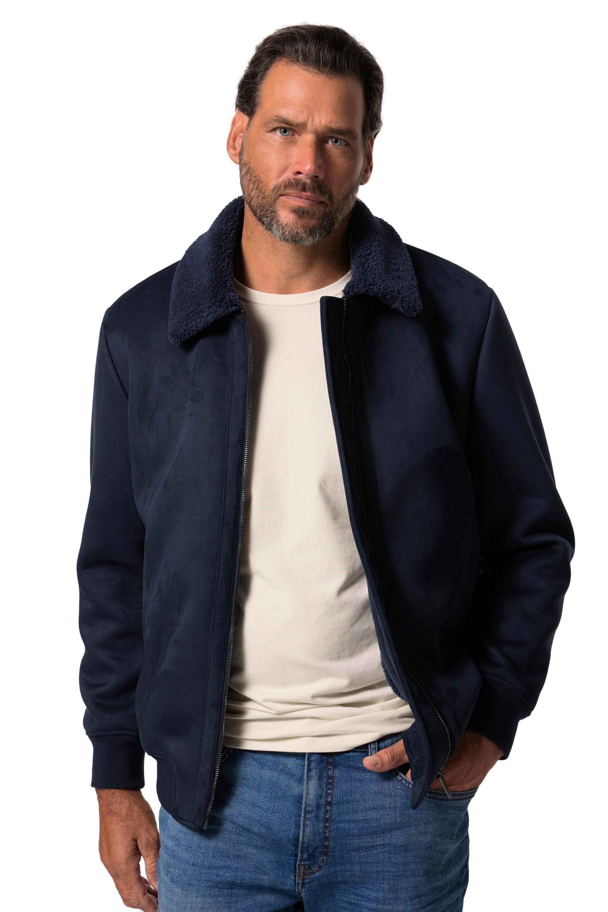 JP1880 Tussenjas in Blauw: voorkant