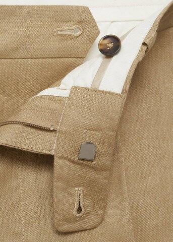 MANGO MAN Regular Pleated Pants 'Salve' in Beige
