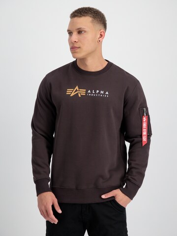 ALPHA INDUSTRIES Tréning póló - barna: elől