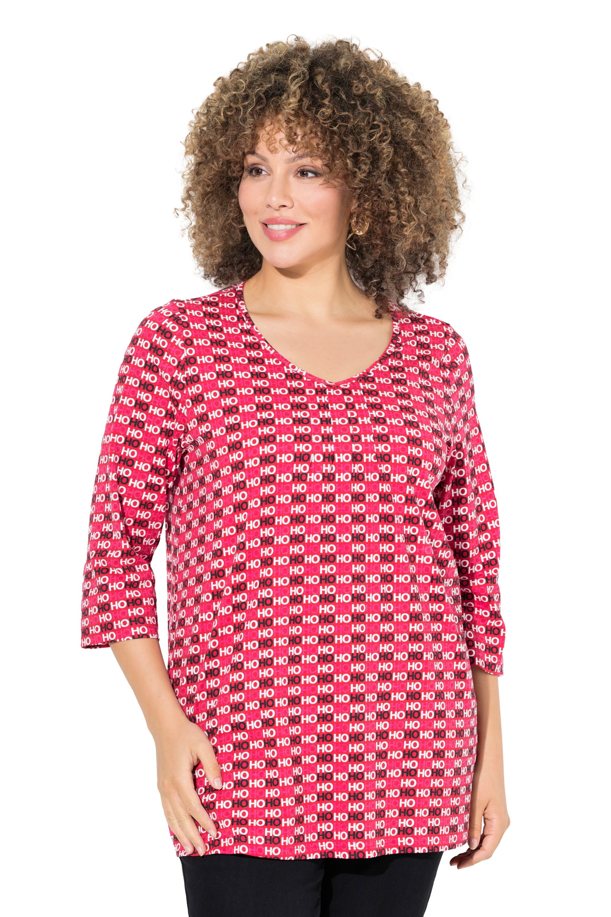 T-shirt Ulla Popken en rose : devant