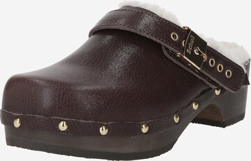 Scholl Iconic Clogs 'PESCURA ROBIN' in Bruin: voorkant