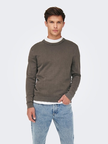 Pullover 'CLARK' di Only & Sons in marrone: frontale