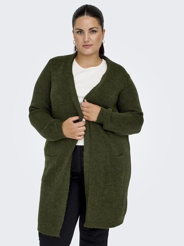 ONLY Carmakoma Knit Cardigan 'Jade' in Green: front