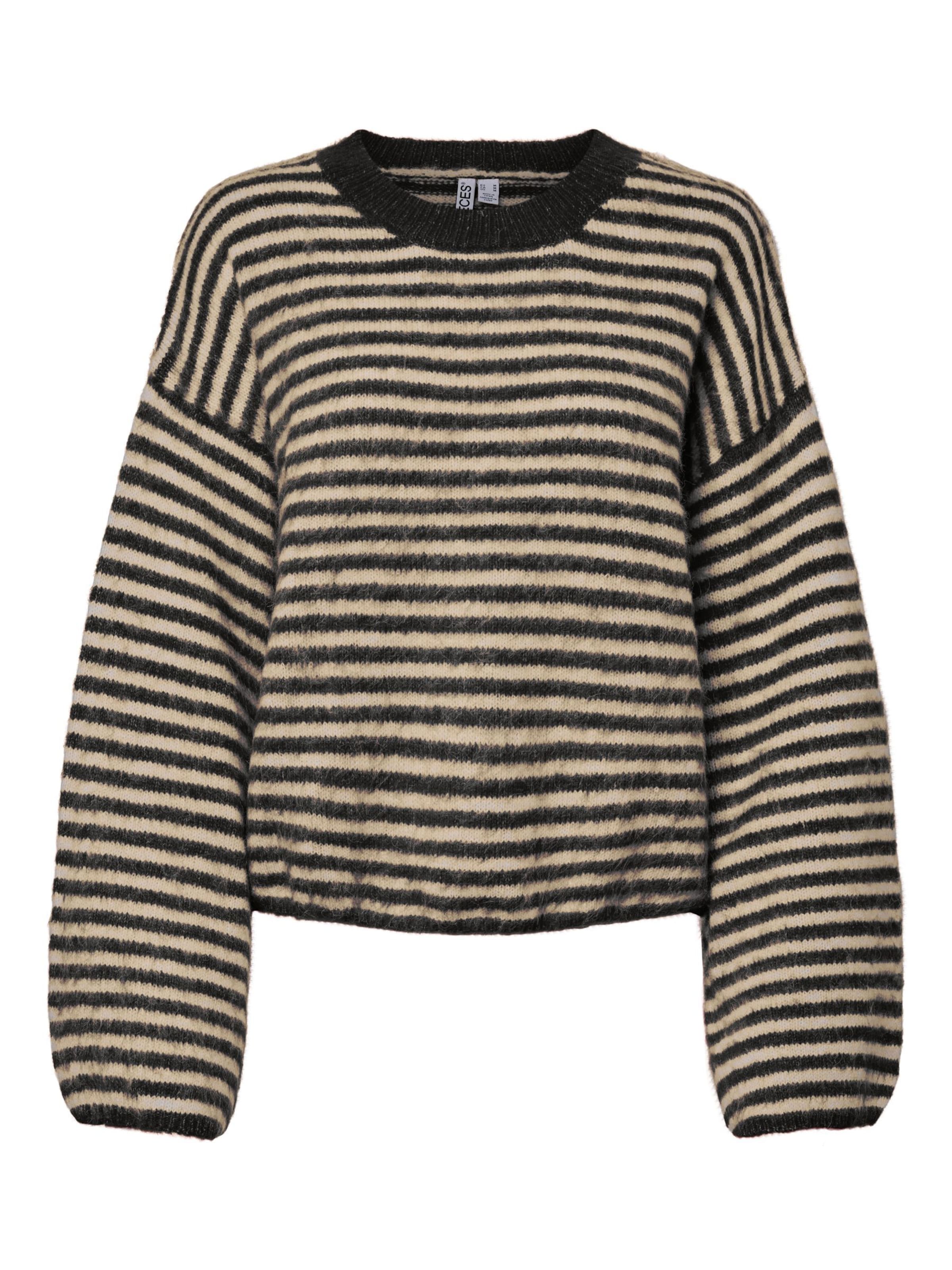 PIECES Pullover 'ADA ' in M in beige / anthrazit, Produktansicht