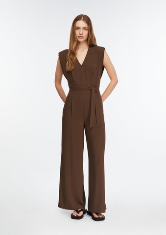 COMMA Jumpsuit in Bruin: voorkant