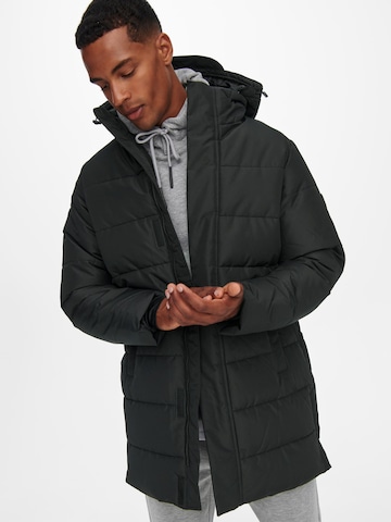 Manteau d’hiver 'Carl' Only & Sons en noir