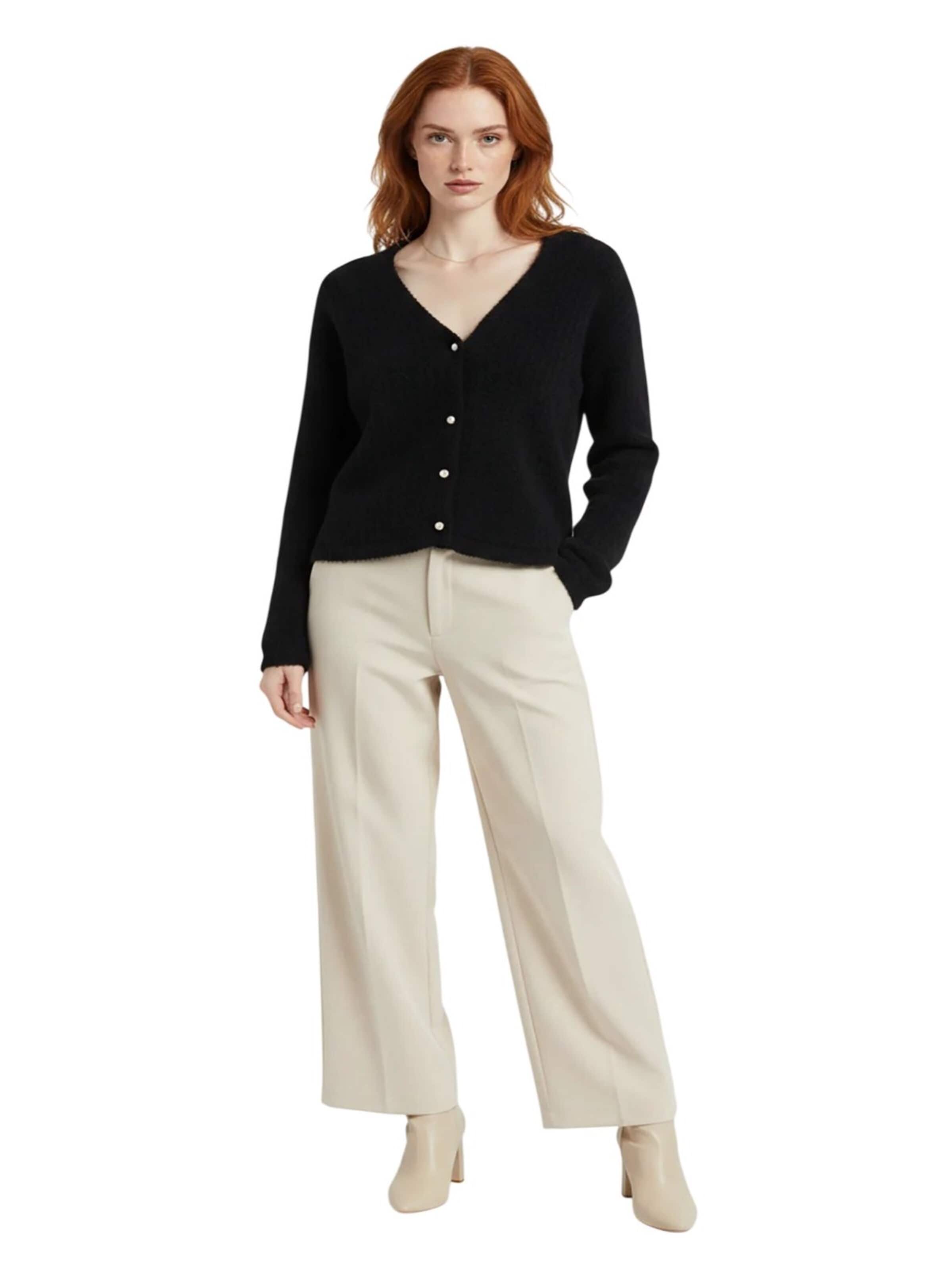 Alexa Dash Knit Cardigan in Black: front