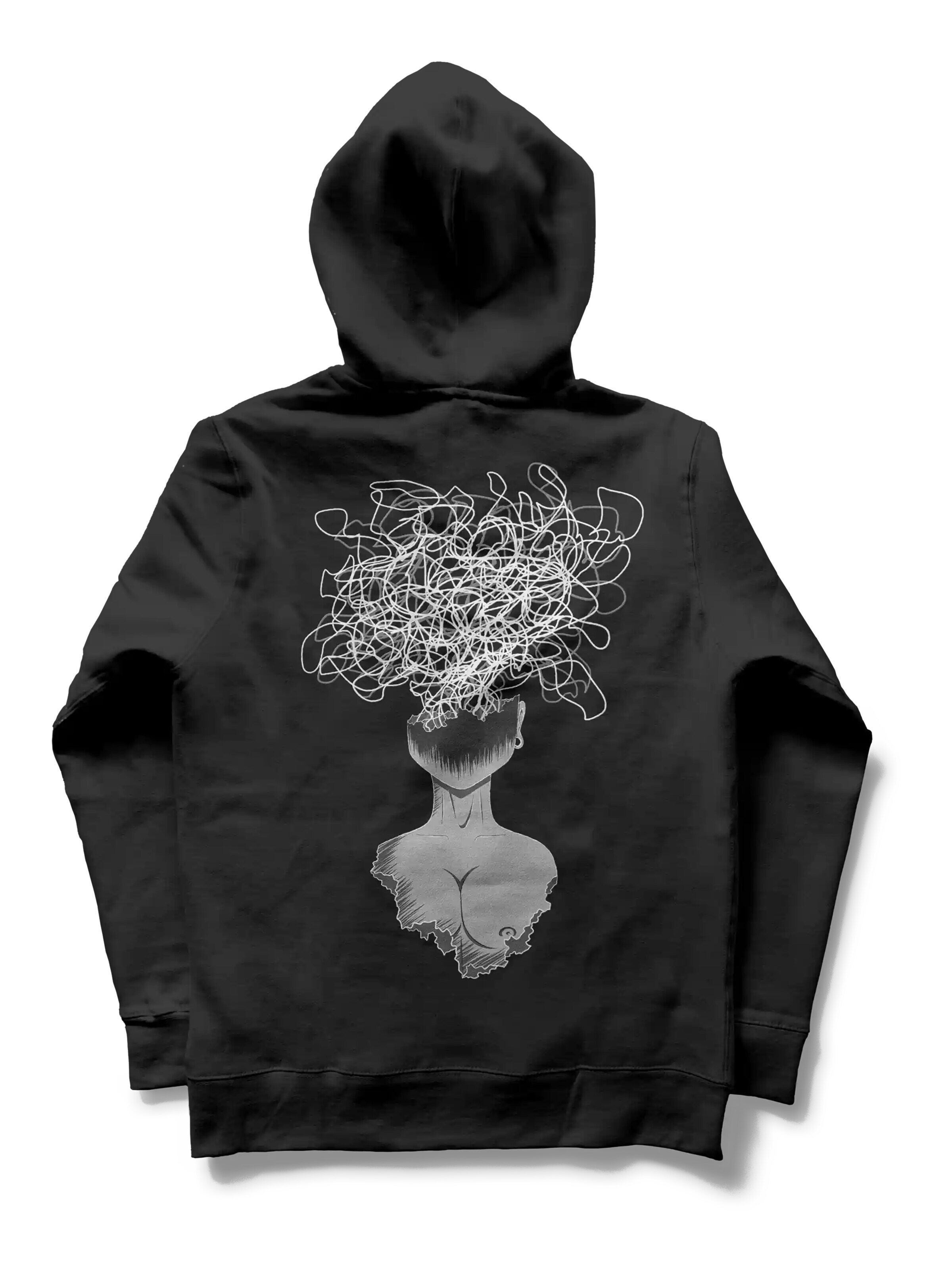 JustDepressed Clothing Sweatshirt 'Overthinking' in Black