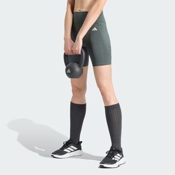 ADIDAS PERFORMANCE - Skinny Pantalón deportivo 'Optimé Essentials' en gris: frente