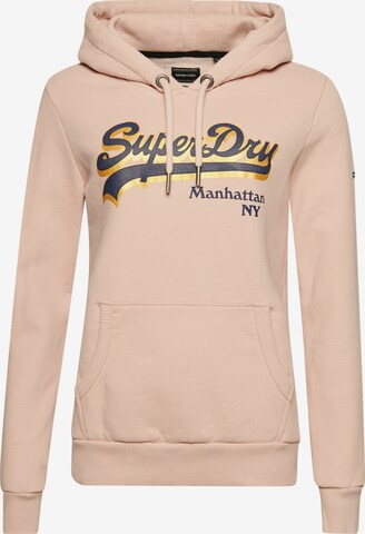 Sweat-shirt Superdry en beige : devant