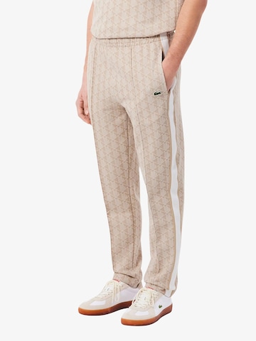 LACOSTE - Regular Calças de desporto em bege: frente