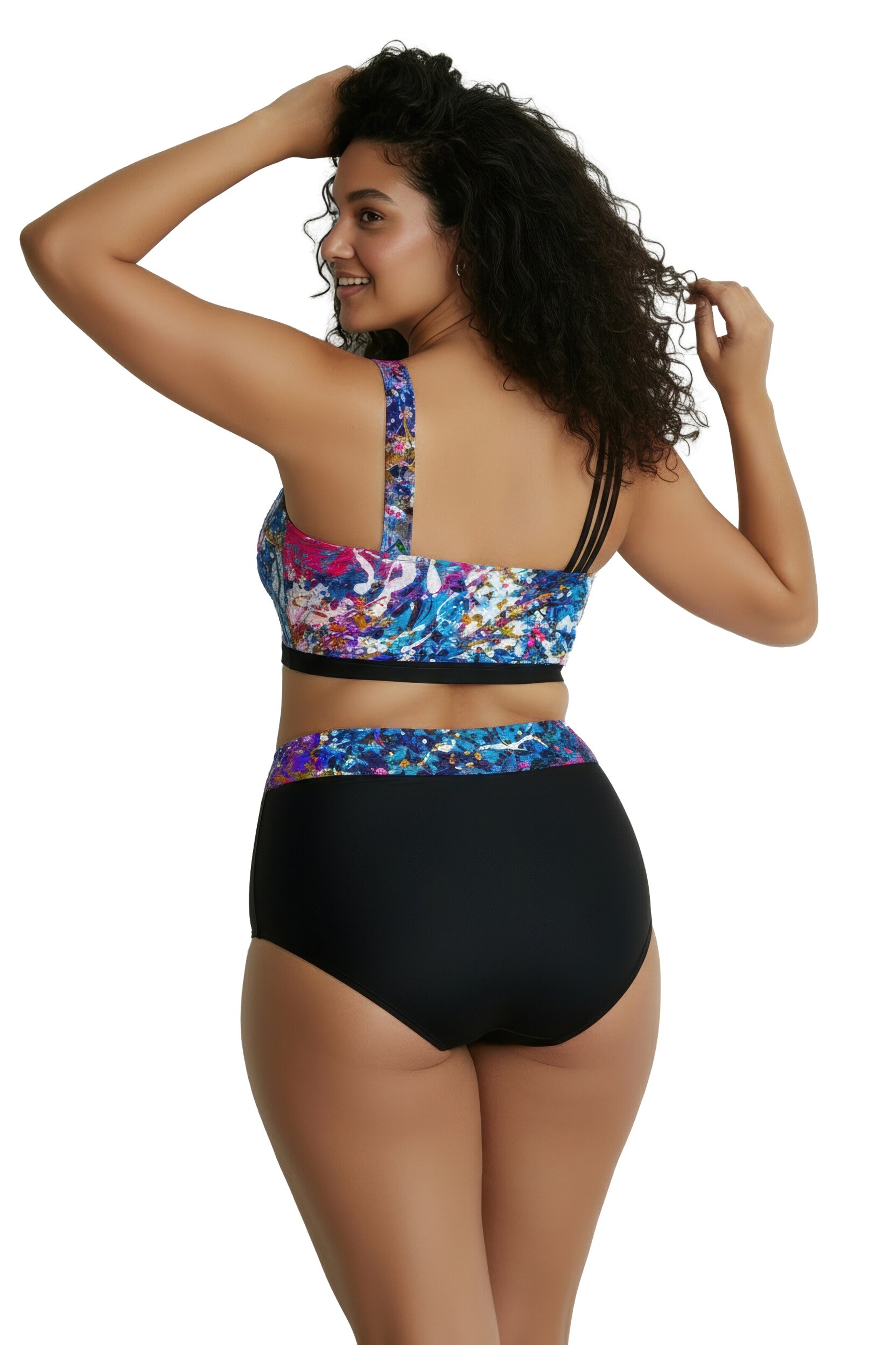 Ulla Popken Bralette Swimsuit in Mixed colours