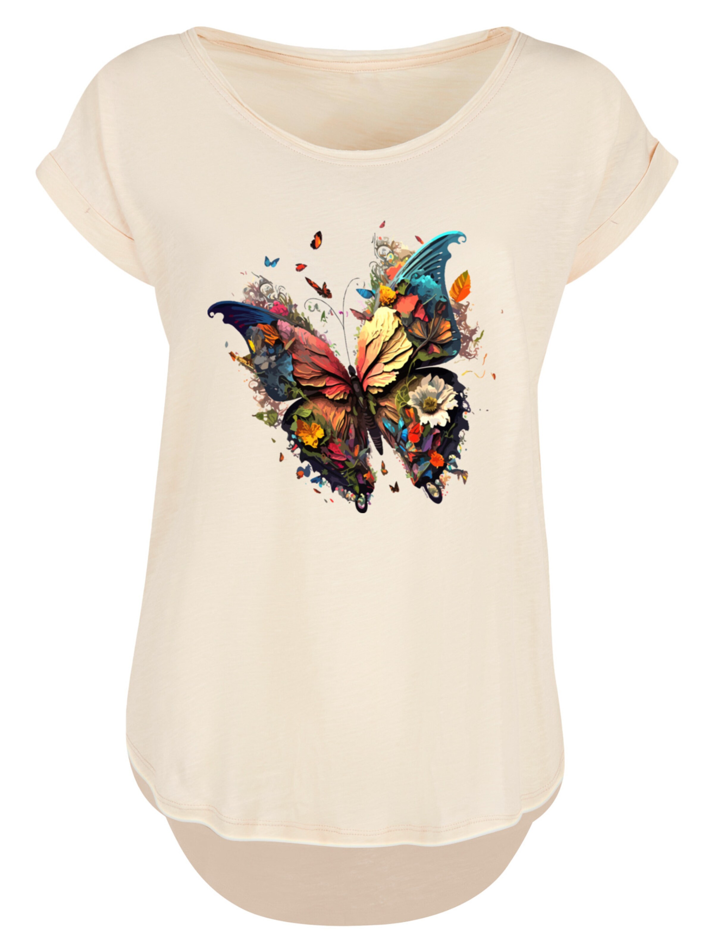 T-shirt 'Schmetterling' F4NT4STIC en beige : devant