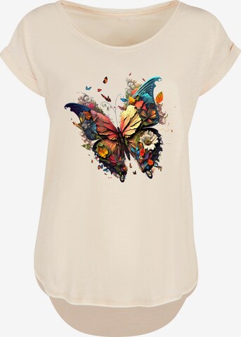 F4NT4STIC Shirt 'Schmetterling' in Beige: predná strana