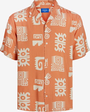 JACK & JONES Comfort fit Overhemd 'LUKE OCEAN RESORT' in Oranje: voorkant
