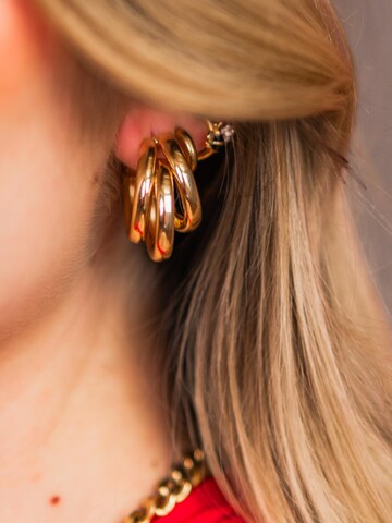 Pure Schmuck Earrings 'Triple' in Gold