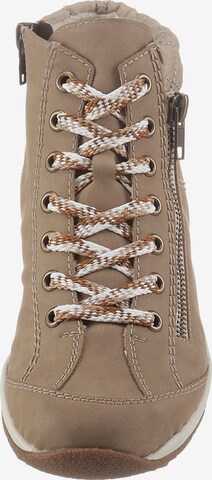 Rieker Lace-Up Ankle Boots in Beige