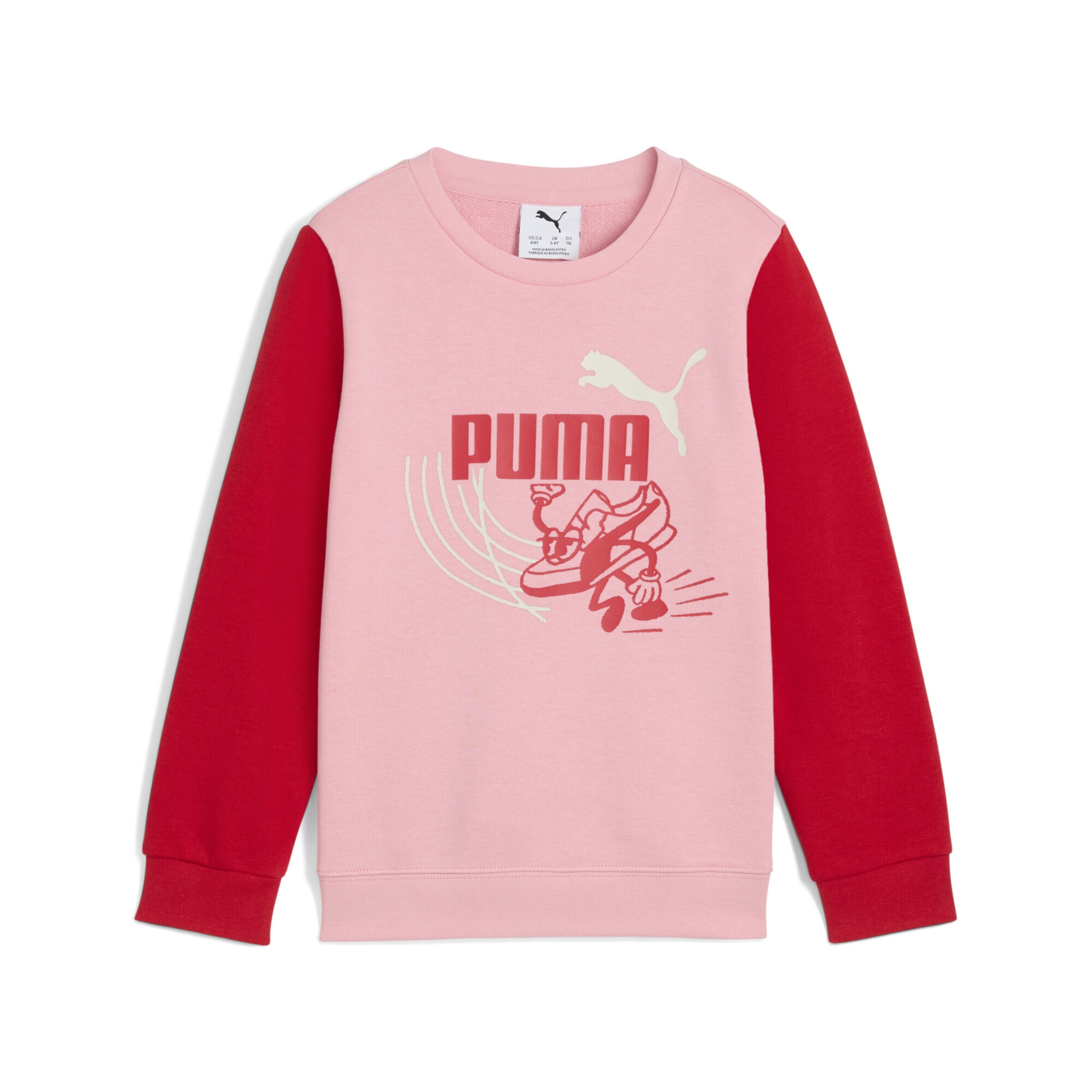 PUMA Sportief sweatshirt 'Little Runners' in Roze: voorkant
