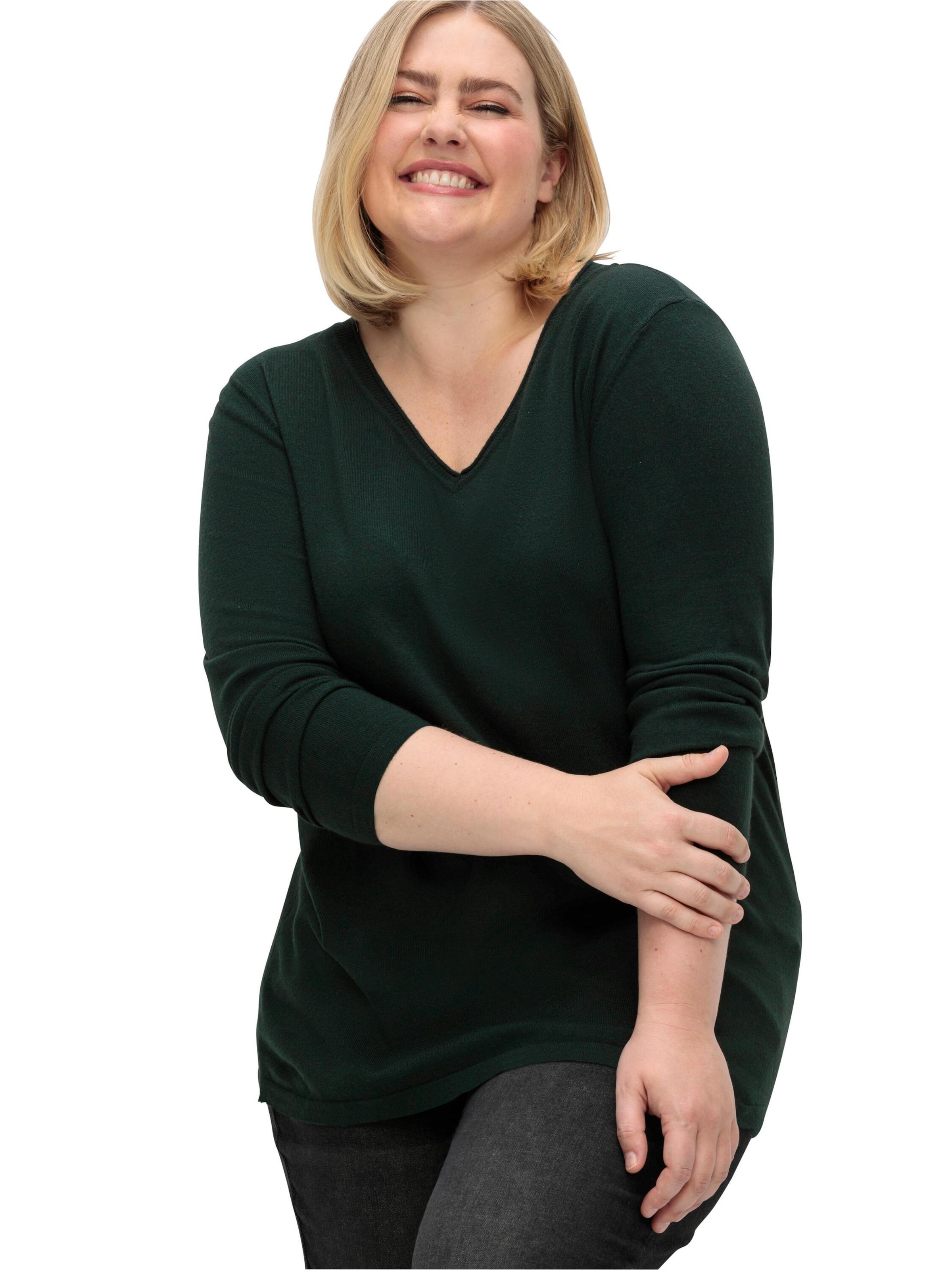 SHEEGO Свитер в Зеленый: спереди