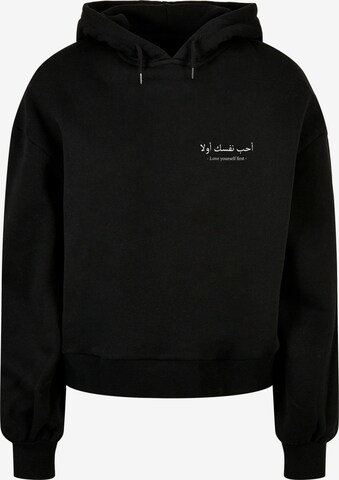 Merchcode Sweatshirt 'Love Yourself First' in Black: front