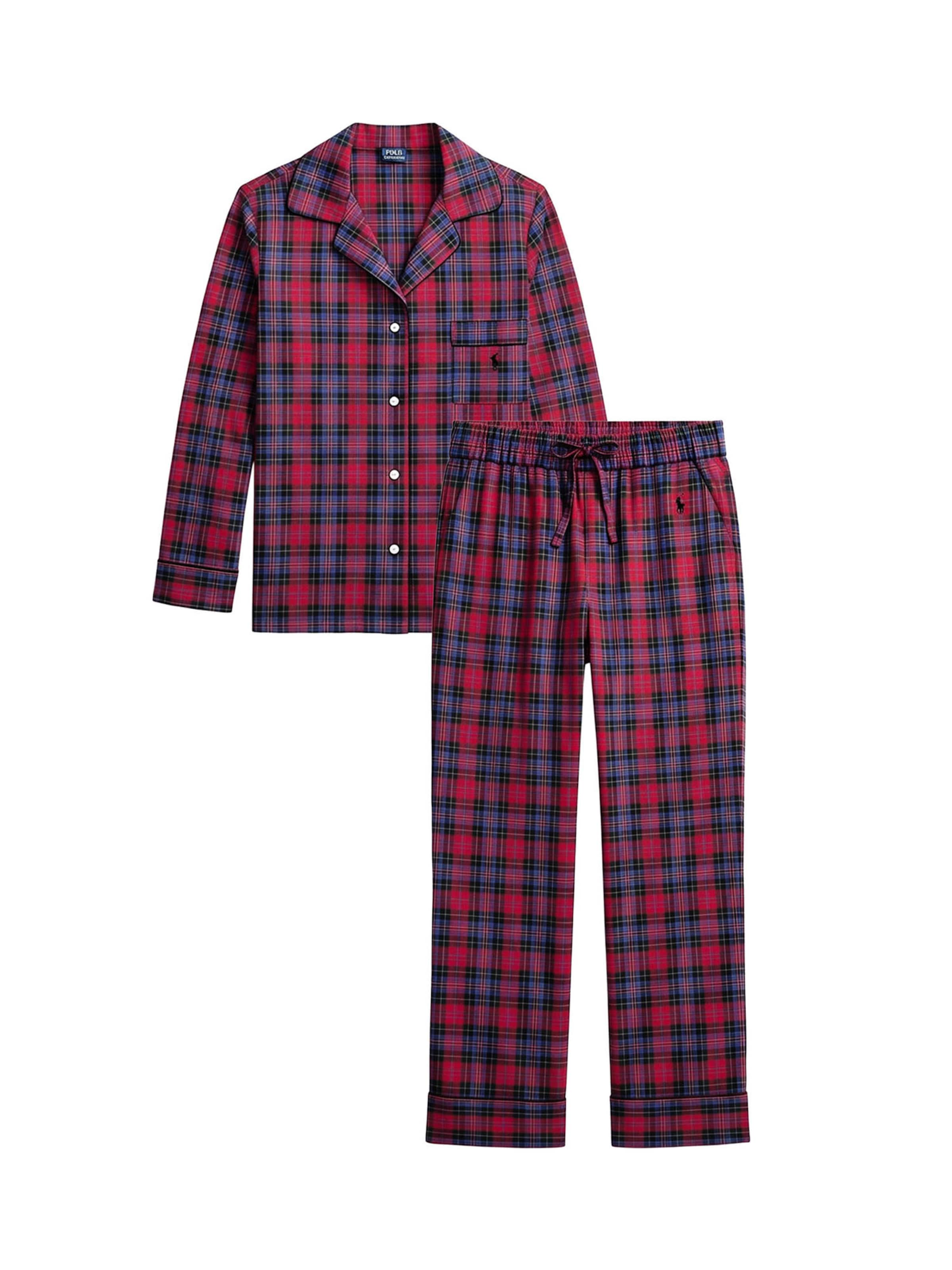 Polo Ralph Lauren Pyjama ' Madison Trail Tartans ' in Blauw: voorkant