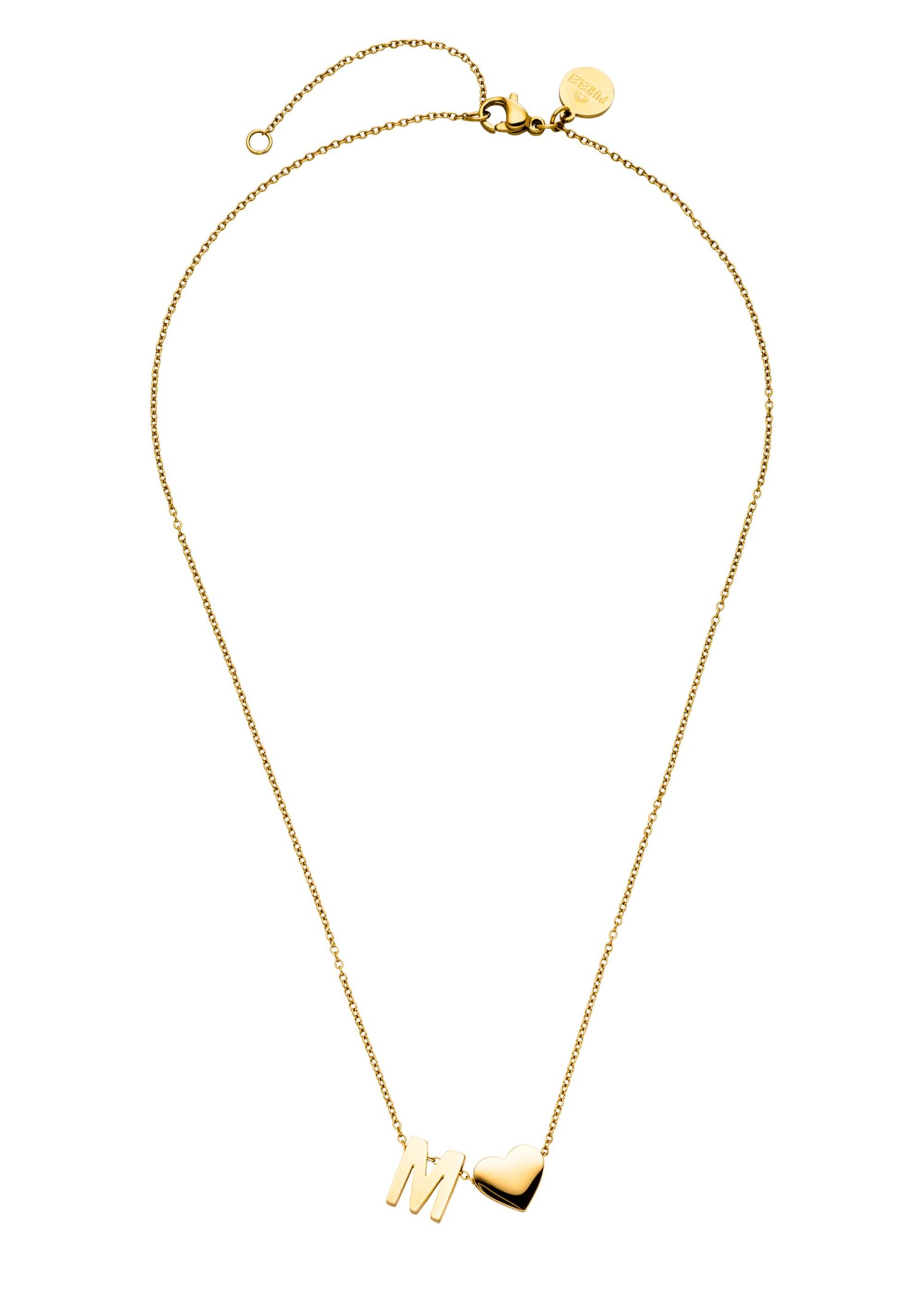 PURELEI Chaîne 'Letter Heart' en or, Vue avec produit