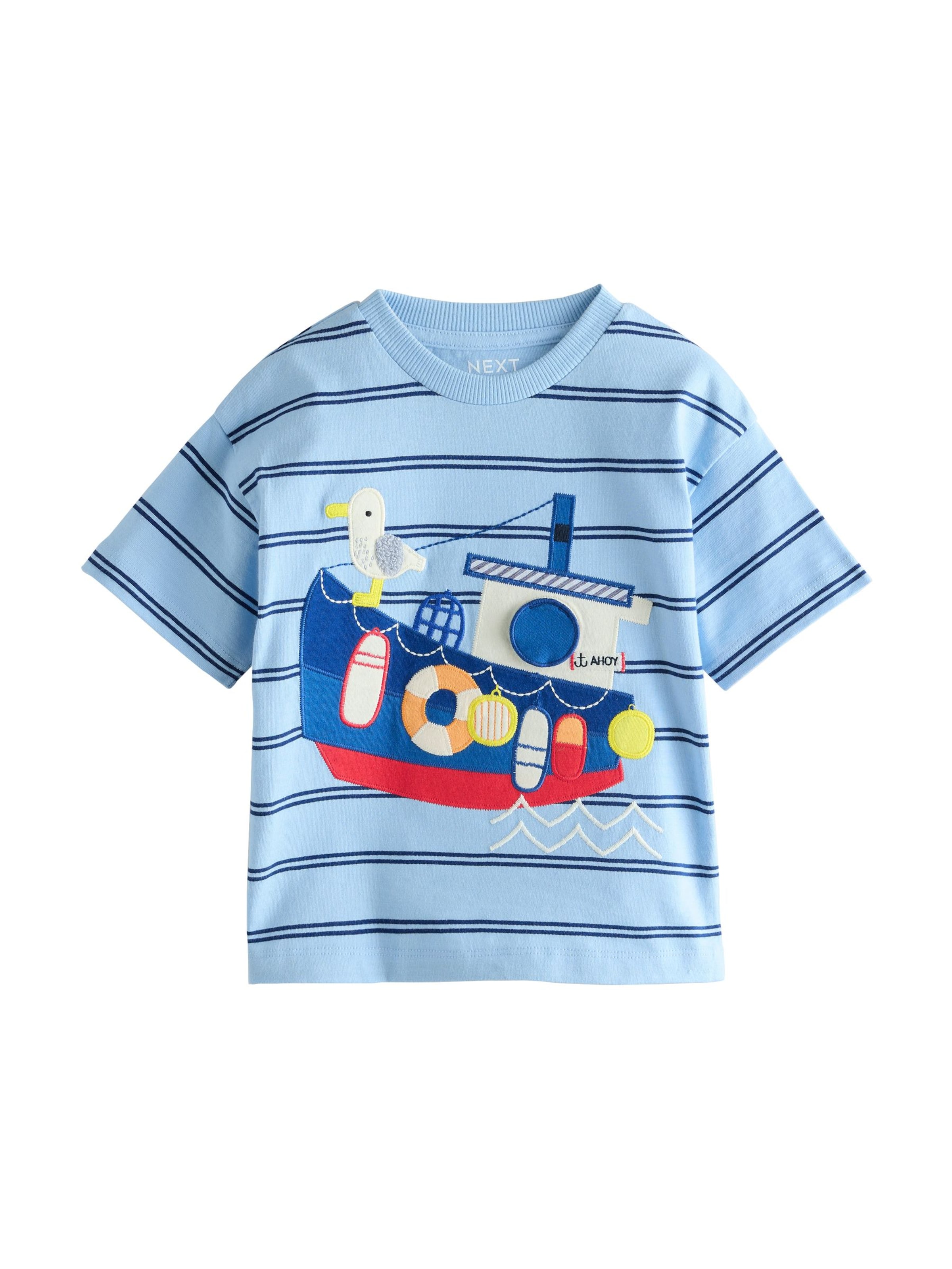 T-Shirt Next en bleu : devant