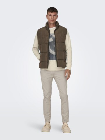 Only & Sons Bodywarmer 'Melvin' in Bruin