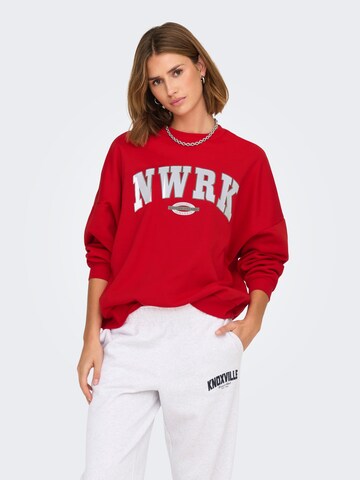 ONLY Sweatshirt 'ONLDeborah' in Rood: voorkant