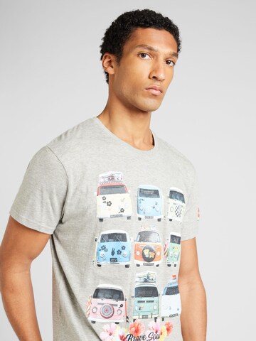 BRAVE SOUL T-Shirt 'KENNER' in Grau