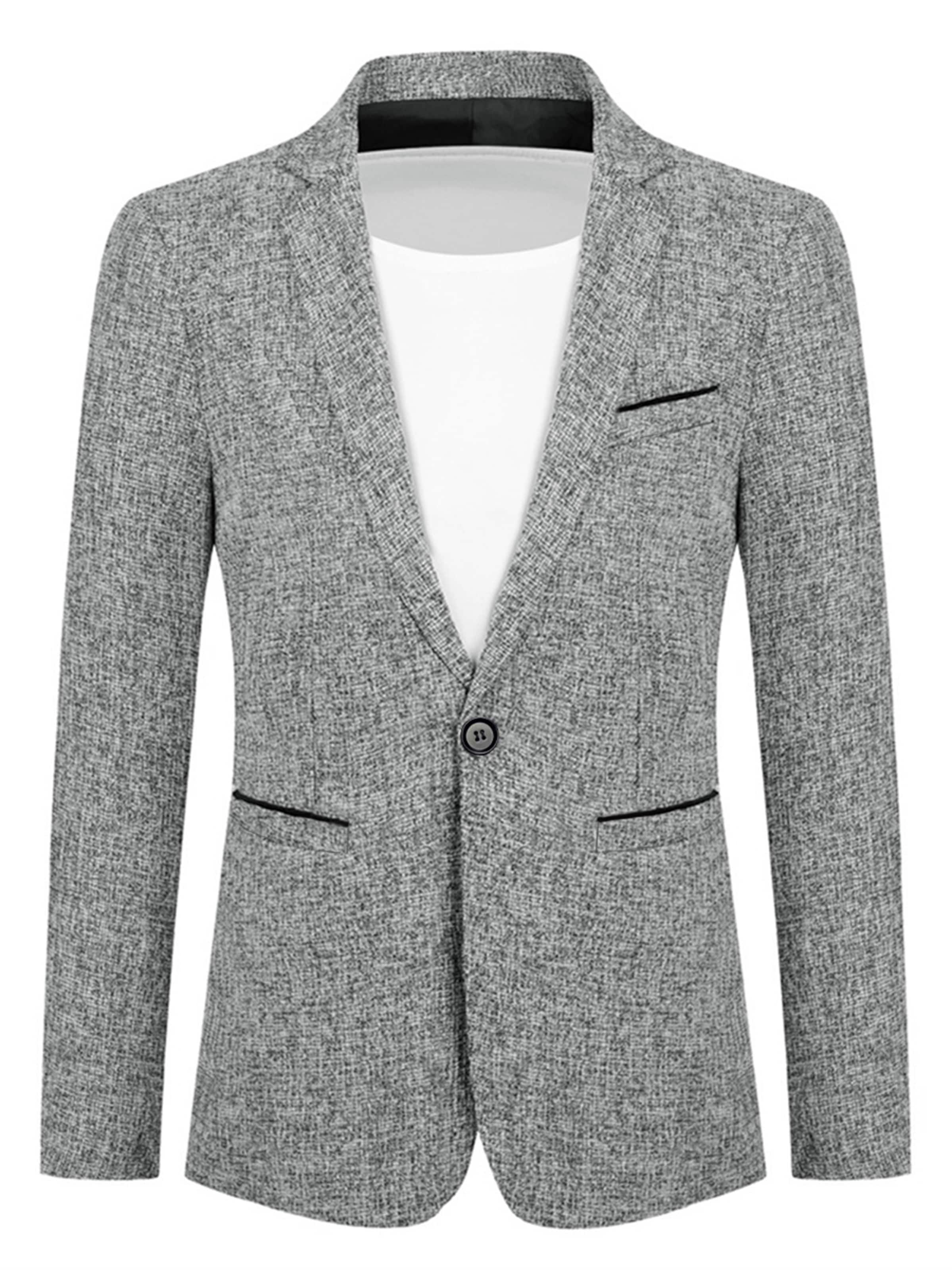 Youthup Slim fit Suit Jacket in Grey: front
