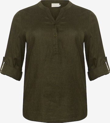 KAFFE CURVE Blouse 'Mille' in Groen: voorkant