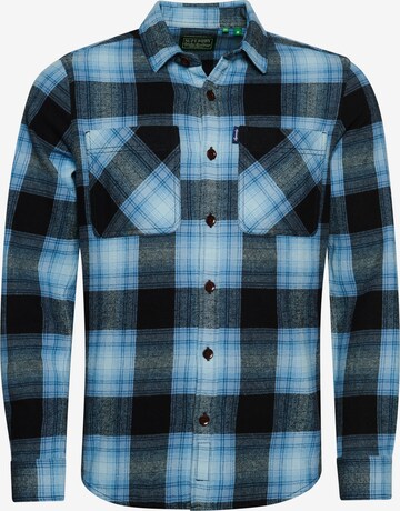 Superdry Button Up Shirt in Blue: front