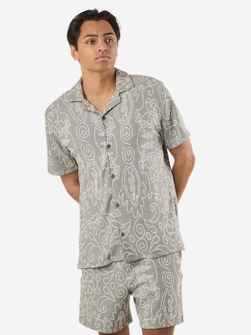 Denim Factory Comfort fit Overhemd 'Resort' in Grijs: voorkant