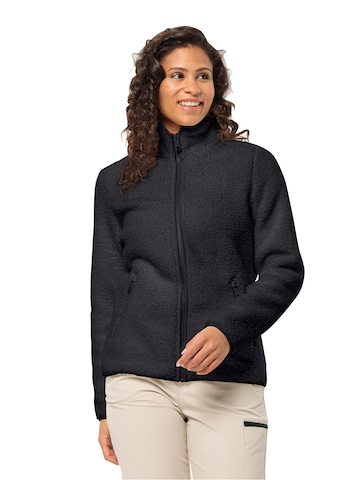 JACK WOLFSKIN Athletic Fleece Jacket 'High Curl' in Black: front