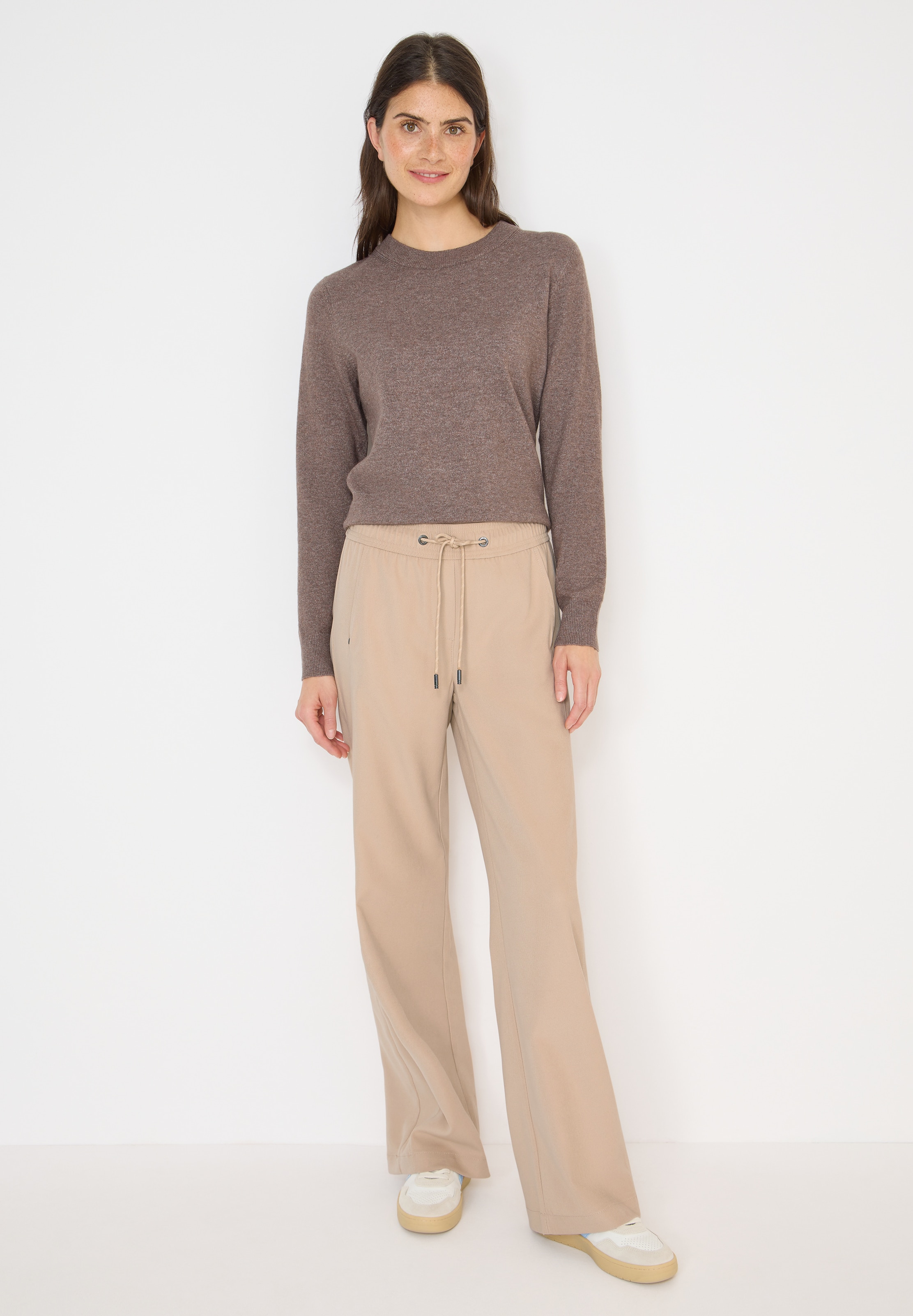 CECIL Loose fit Pants in Beige: front