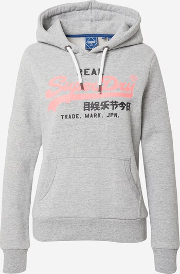 Superdry Sweatshirt in graumeliert / lachs / schwarz, Produktansicht