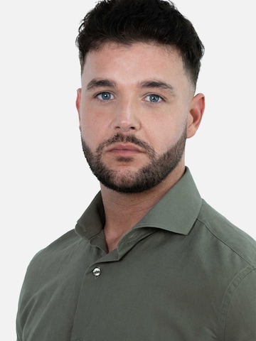 Vercate - Ajuste estrecho Camisa de negocios 'No. 25' en verde