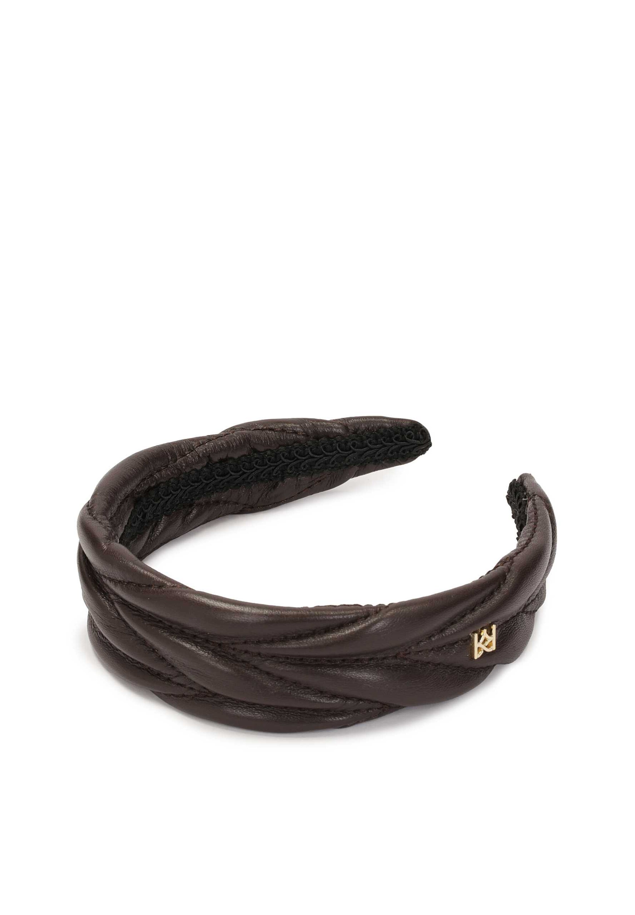 Ornement pour cheveux Kazar en marron : devant