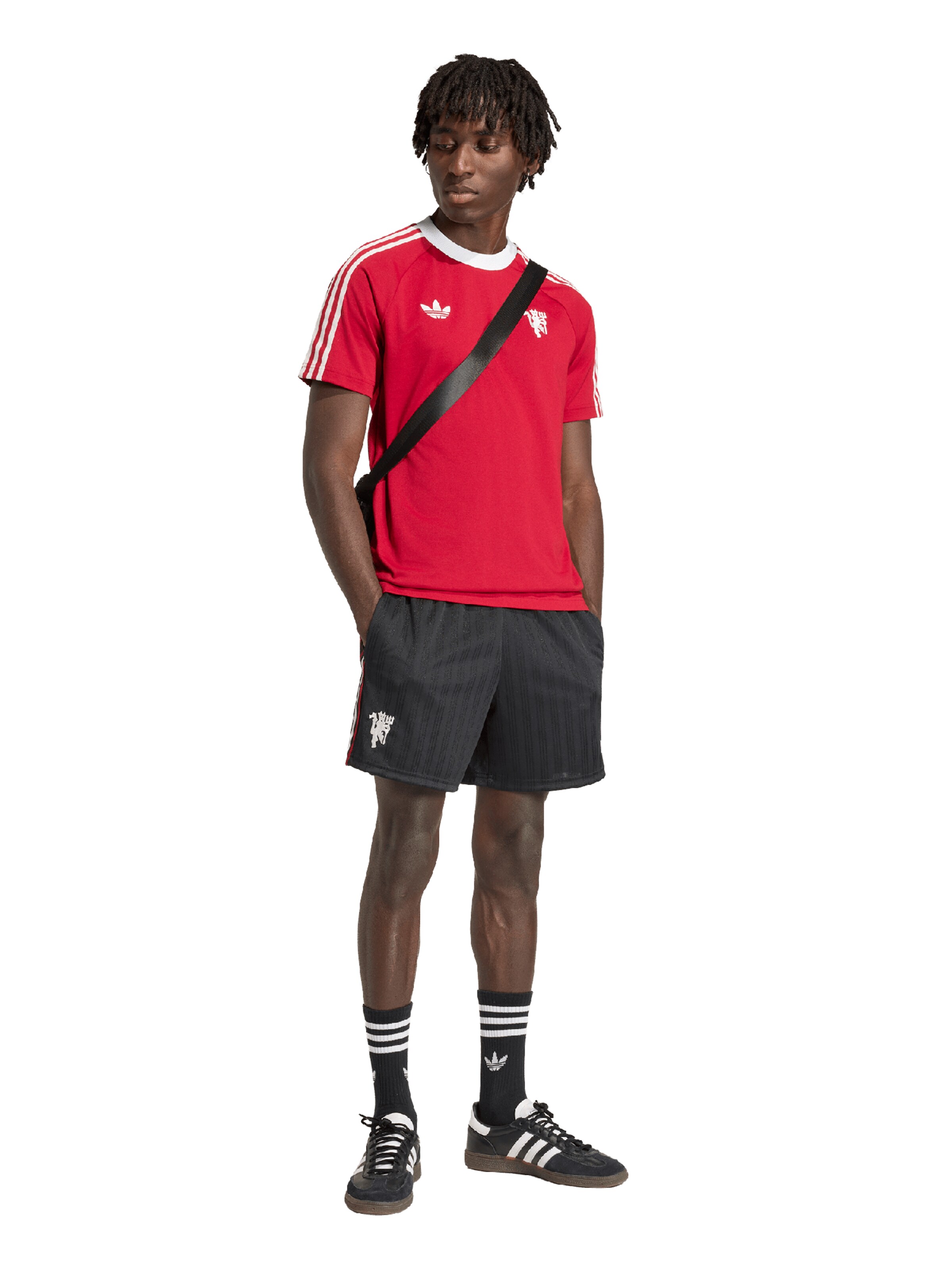 juoda ADIDAS PERFORMANCE Laisvas Sportinės kelnės 'MUFC'